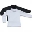CAMISETA TERMICA BEBE LISA CUELLO POLERA BCO Y NEG